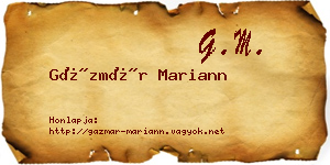 Gázmár Mariann névjegykártya