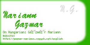 mariann gazmar business card